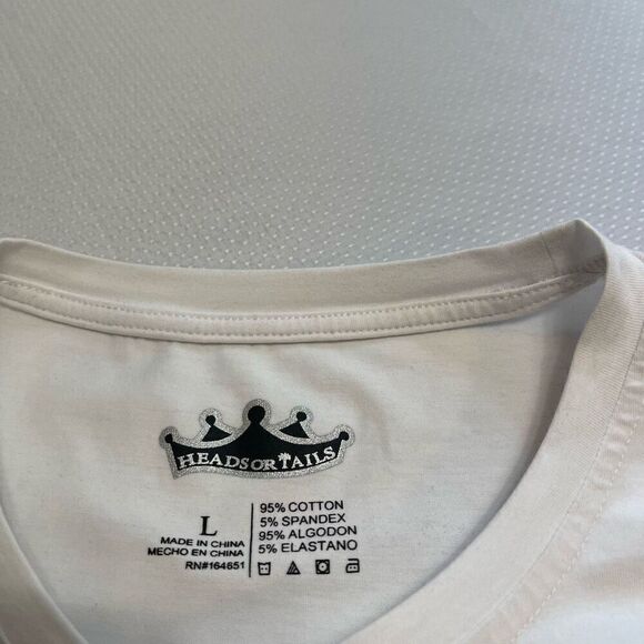 Heads Or Tails Rastafari Lion Crystal Rhinestone Embellished T-Shirt Size Large - Picture 5 of 10